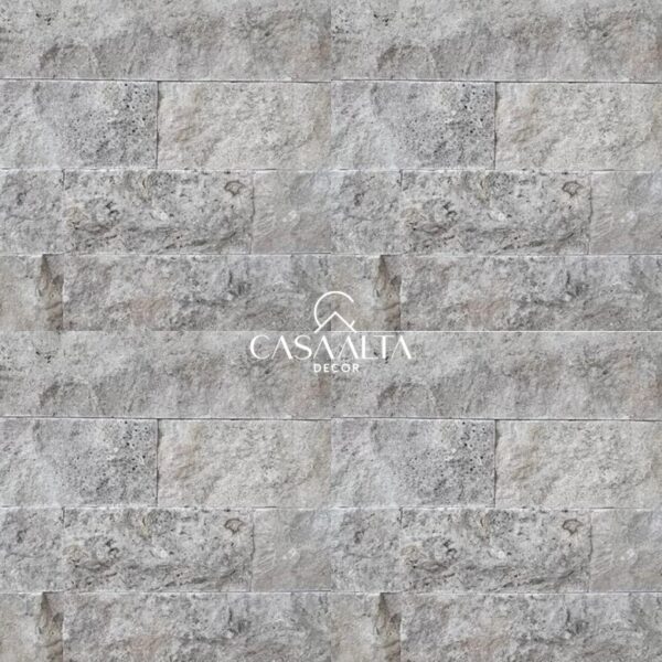 TRAVERTINO - ROCKFACE PLATINUM SILVER <br> 10cm x free ou free 10 <br> (valor por m²)